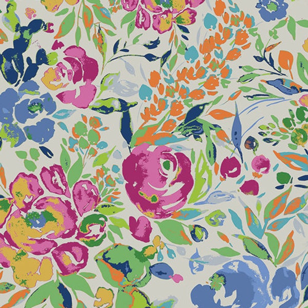 La Floraison Dim from Indigo & Aster by Bari J. for Art Gallery Fabric IDA-24800
