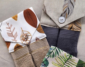 modern kitchen towel - hanging towel - with loop made of beautiful decorative fabric - super practical, handmade