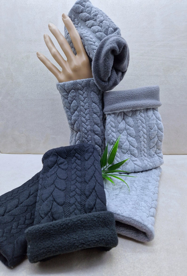 Poignets/chauffe-impulsions/brassards / aspect tresse tricoté confortable compagnons idéaux pour les journées froides, fabriqués à la main image 1