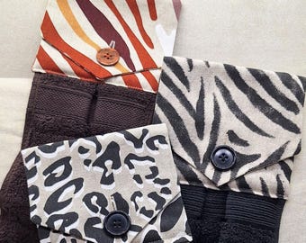 modern kitchen towel - hanging towel - with loop made of decorative fabric - super practical, handmade