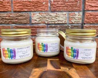 Pride Candle, Soy Candle, 8oz, gift, pride month, scented candle