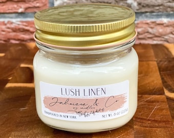 Lush Linen Soy Candle, 8oz Soy candle, scented candle, lush linen, candle gift
