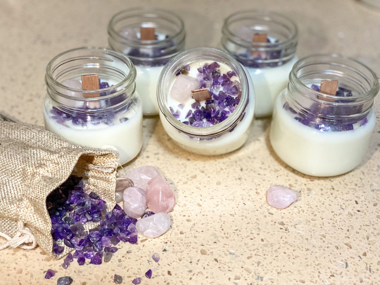 Healing Crystals Candle, Soy Candle, Handpoured, Gifts, Soy Candle