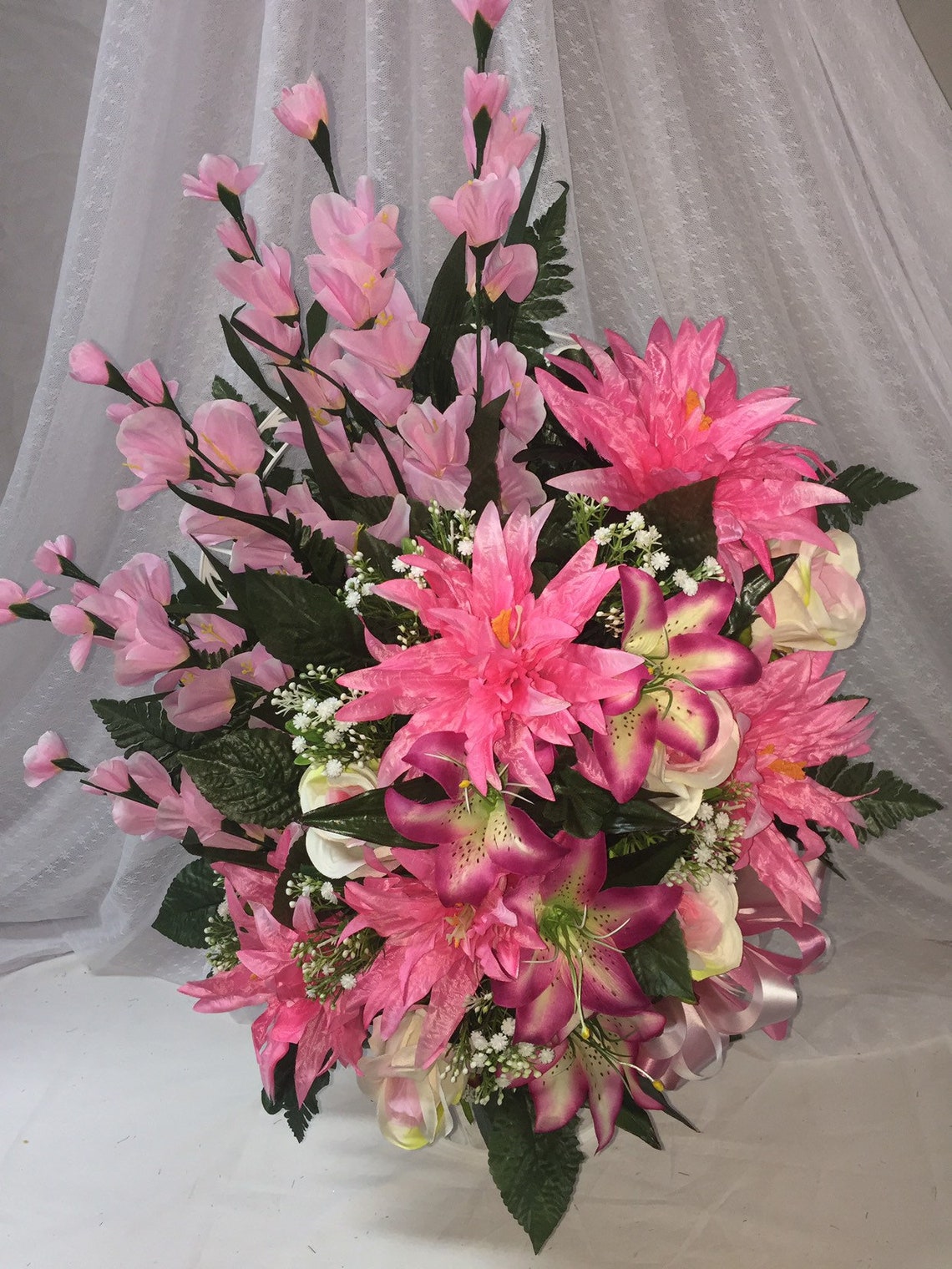 Vintage Funeral/Cemetery BasketPink Etsy