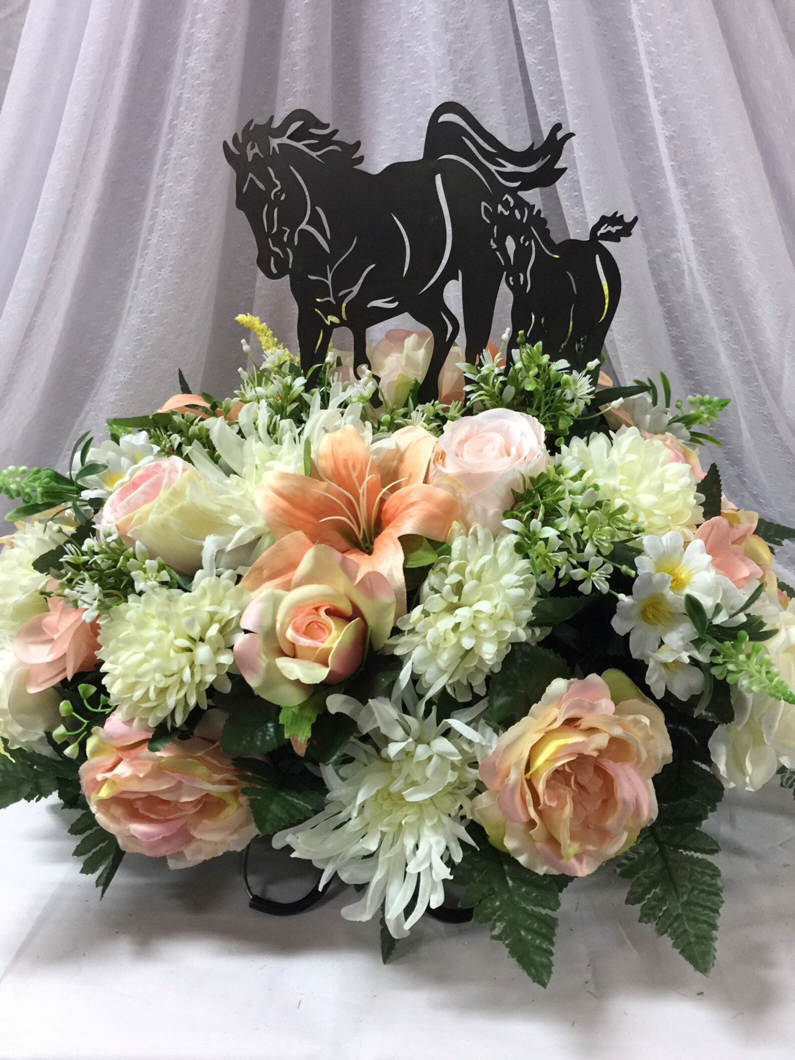 SADDLE ArrangementHorsesPeach and cream Etsy