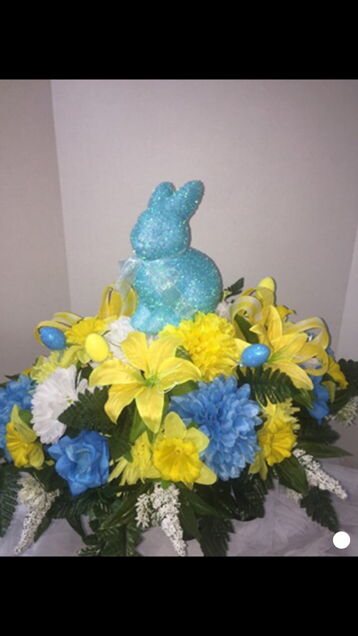Easter Bunny Cemetery Flower Arrangement Etsy