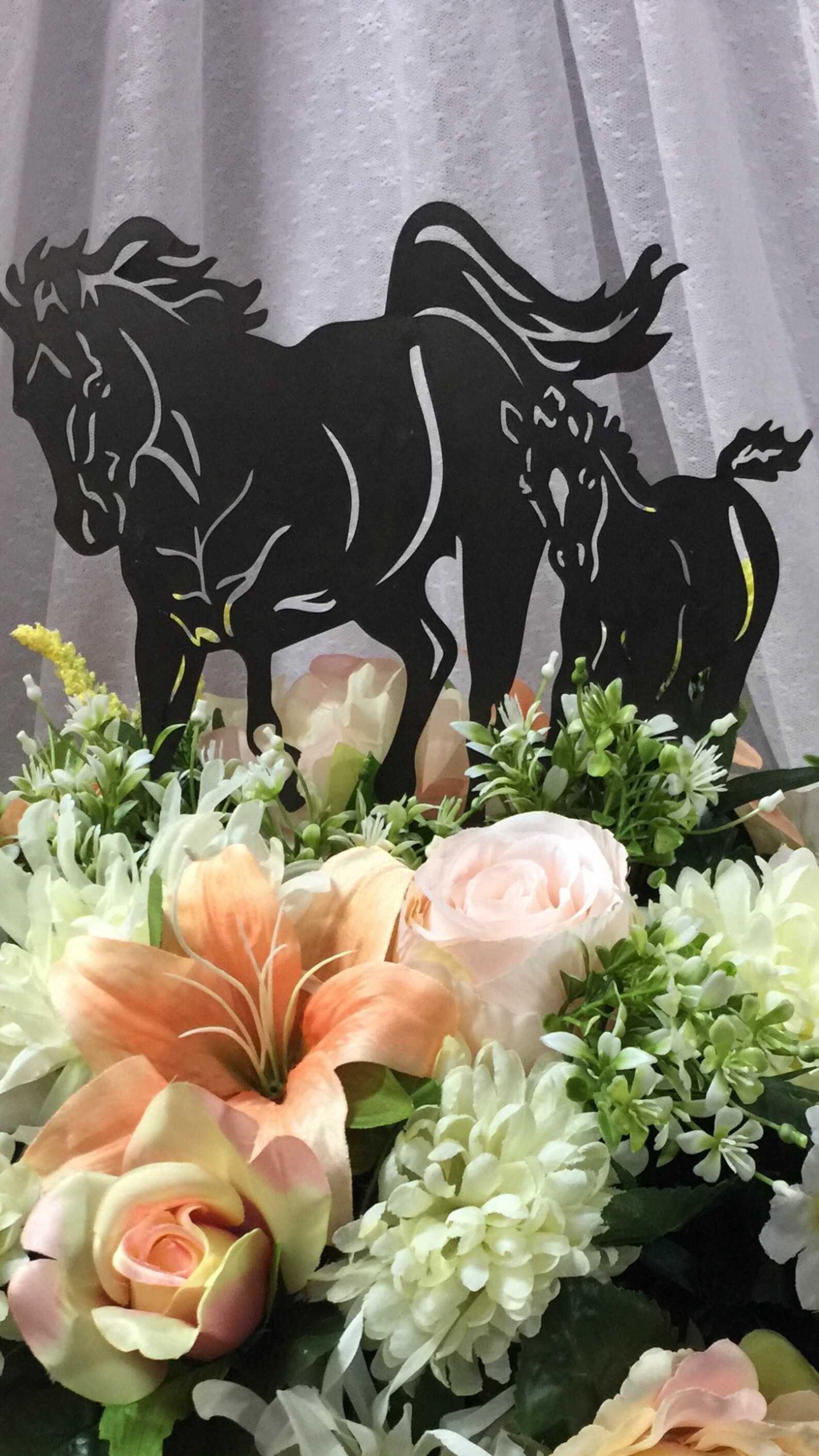 SADDLE ArrangementHorsesPeach and cream Etsy