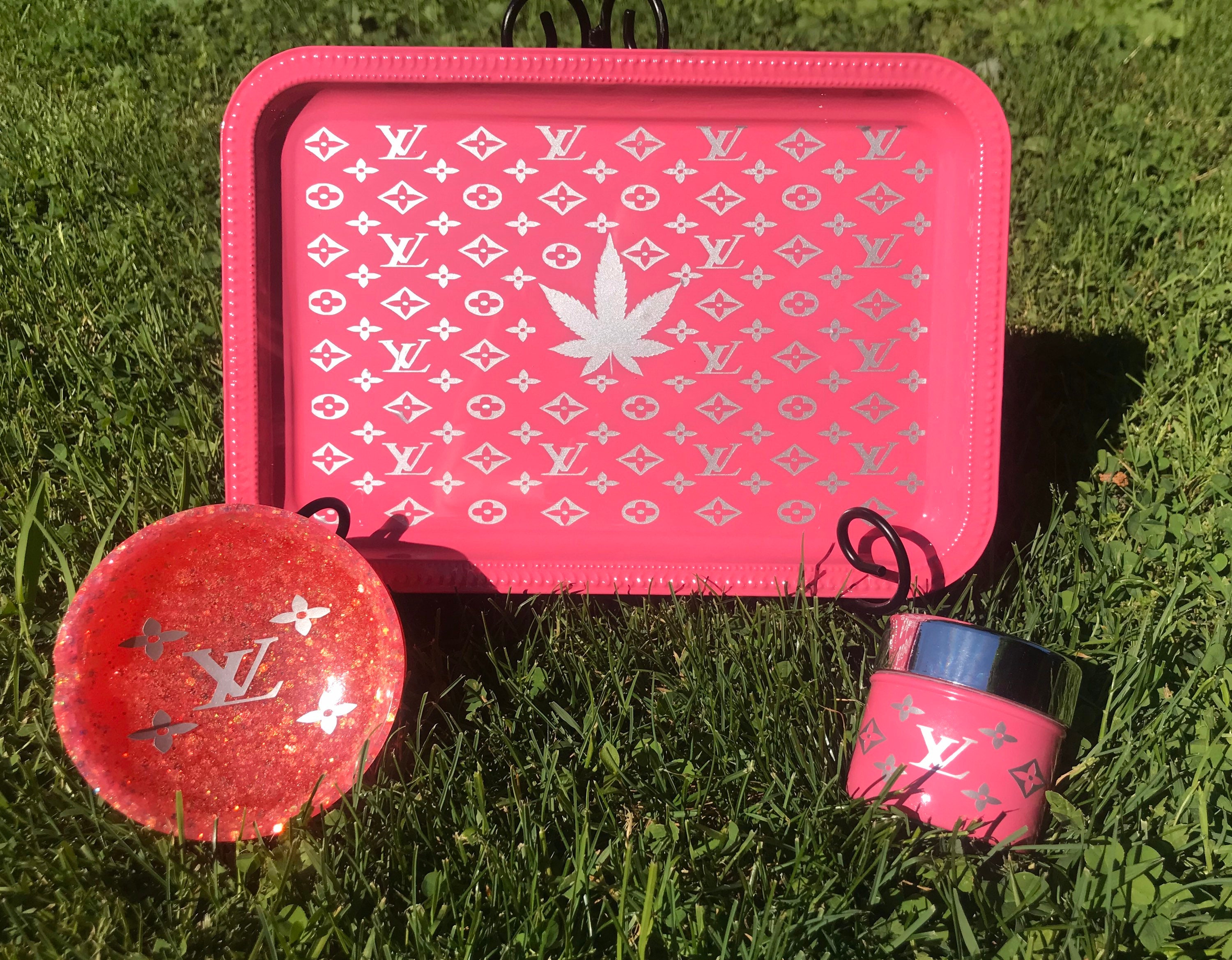 Louis Vuitton Rolling Tray Ashtray and Stash Jar Set. Weed 