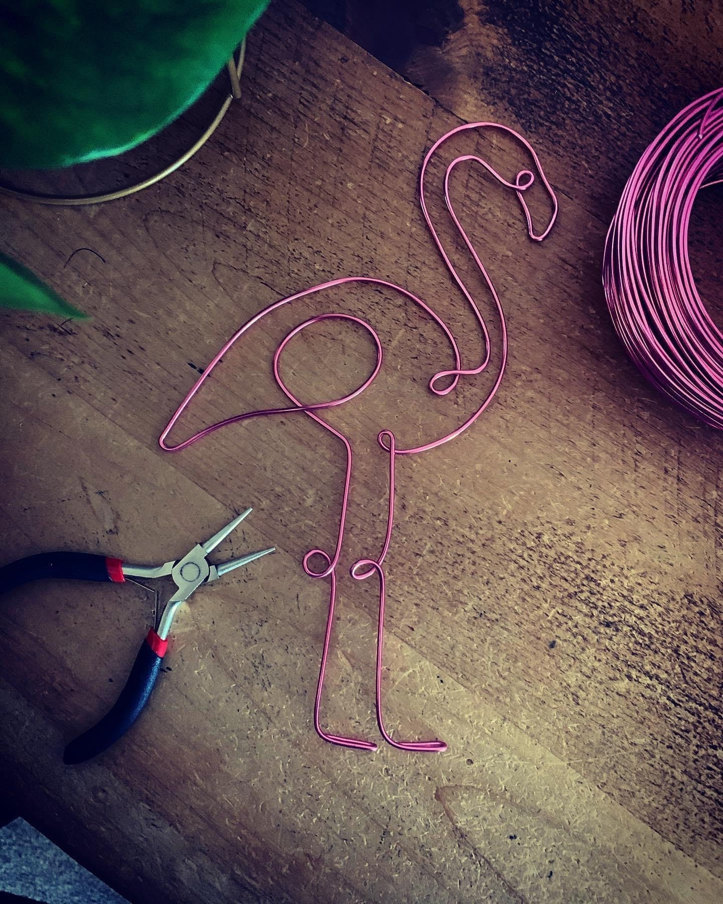 Wire flamingo hot pink tropical style Etsy