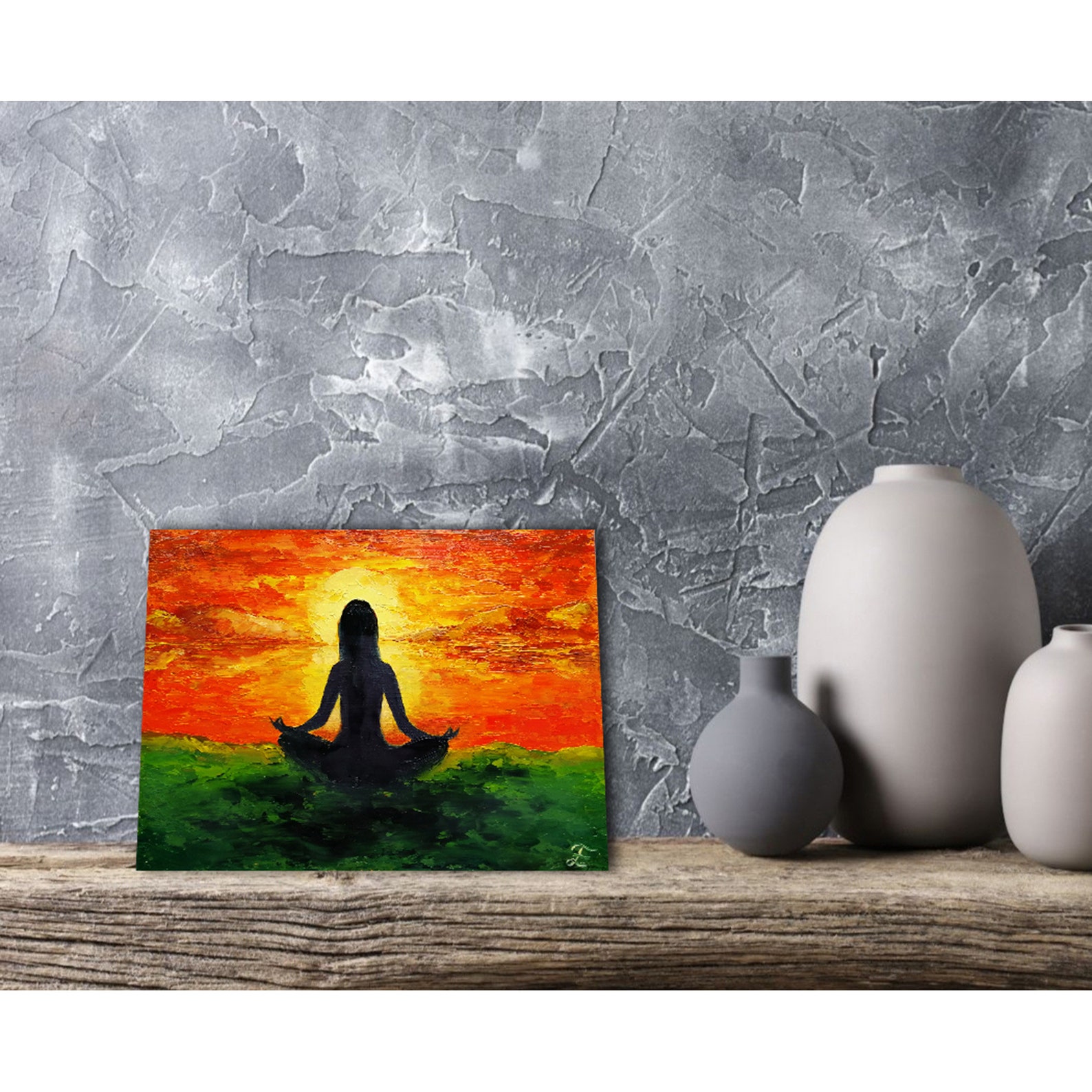 Yoga Painting Meditation Original Art Zen Wall Art Chakra Etsy