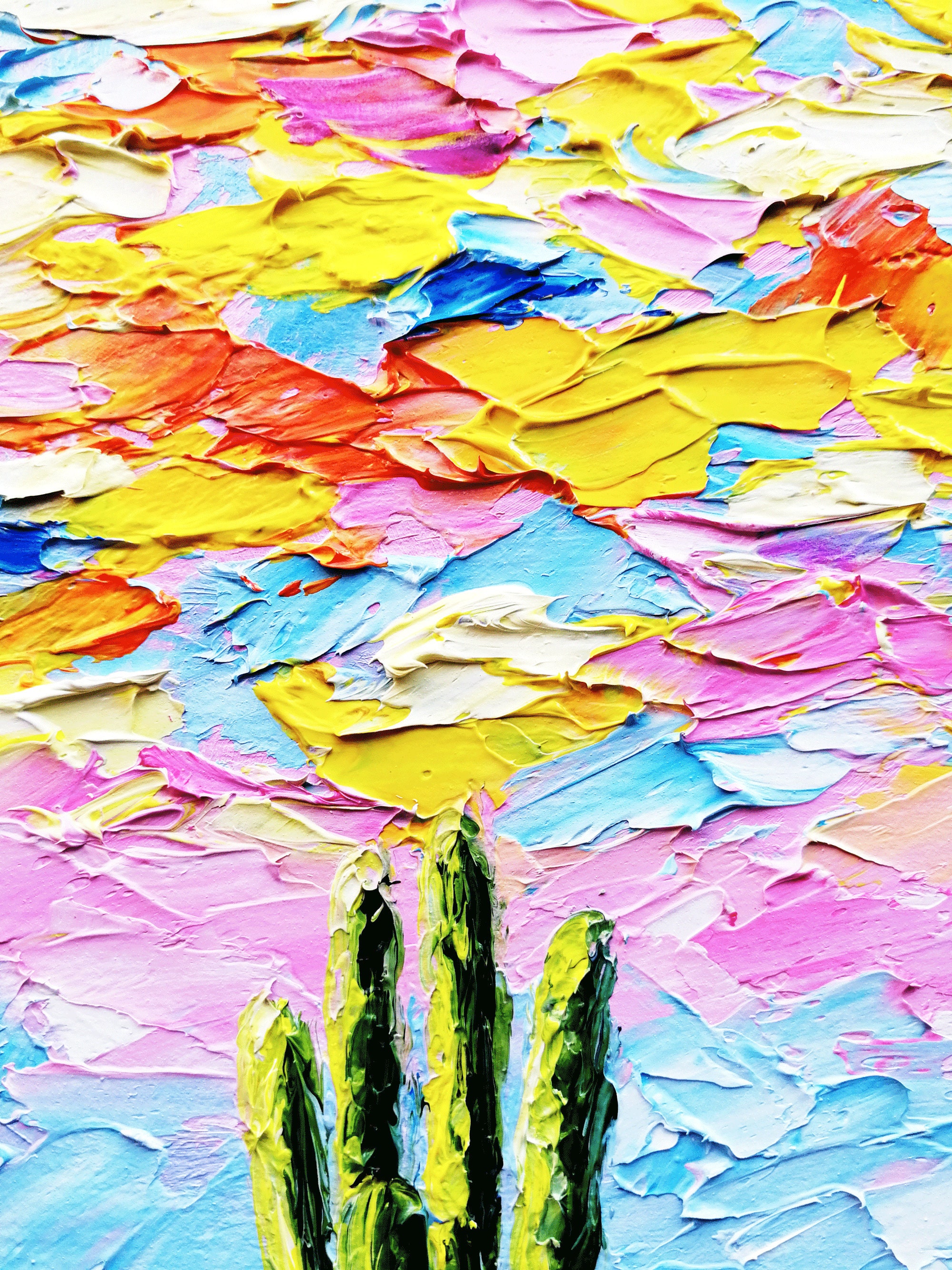 Saguaro Cactus Painting Original Art Southwest Cactus Plant Etsy