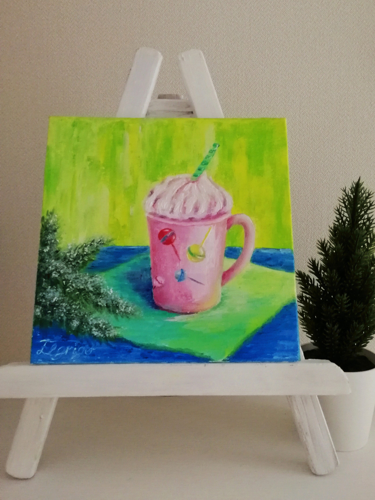 Whipped Cream Sweets Painting Food Original Art Dessert Wall Etsy