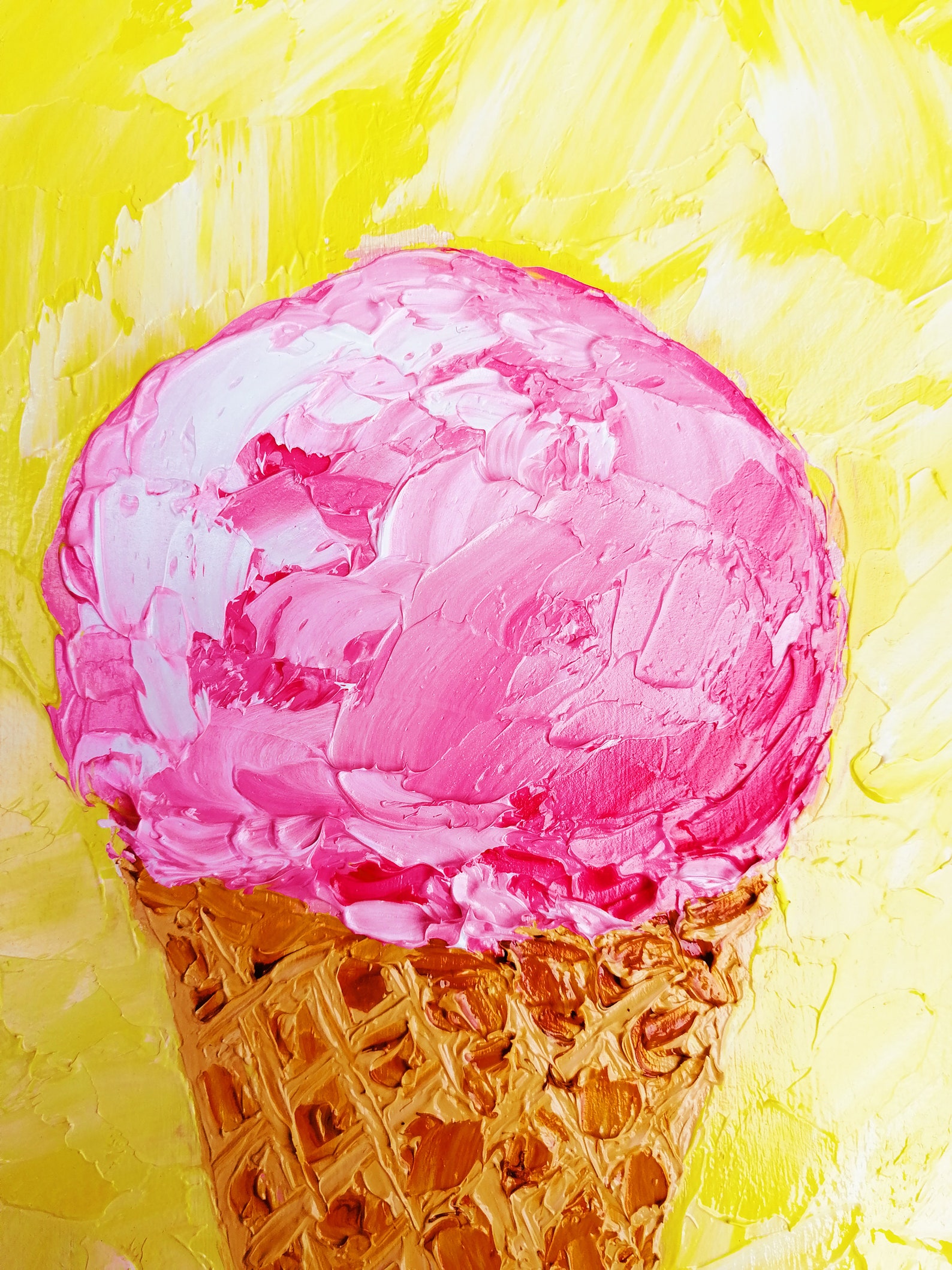 Dessert Ice Cream Painting Original Art Food Still Life Etsy
