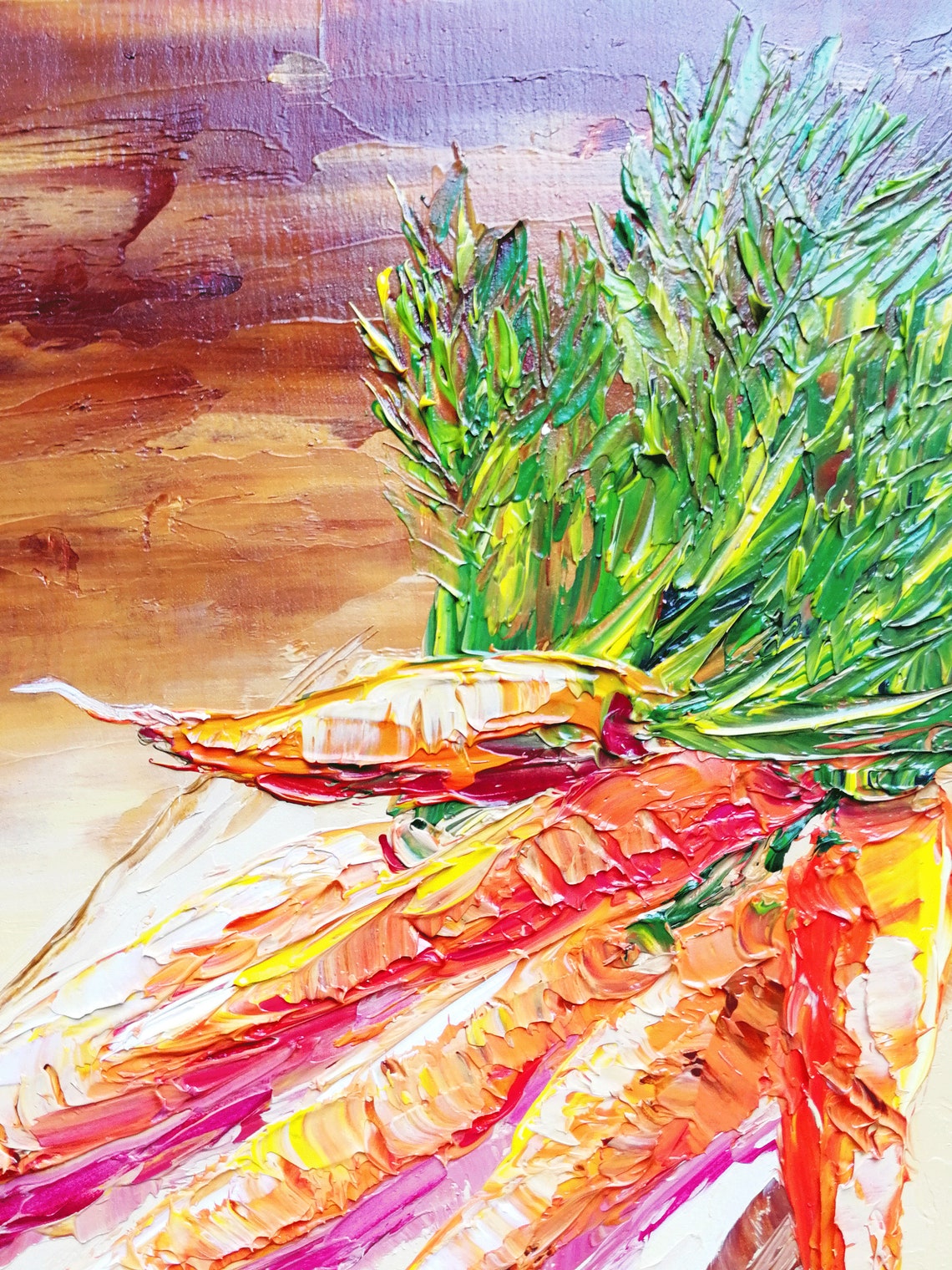Carrot Painting Original Art Food Oil Painting Carrot Still Etsy
