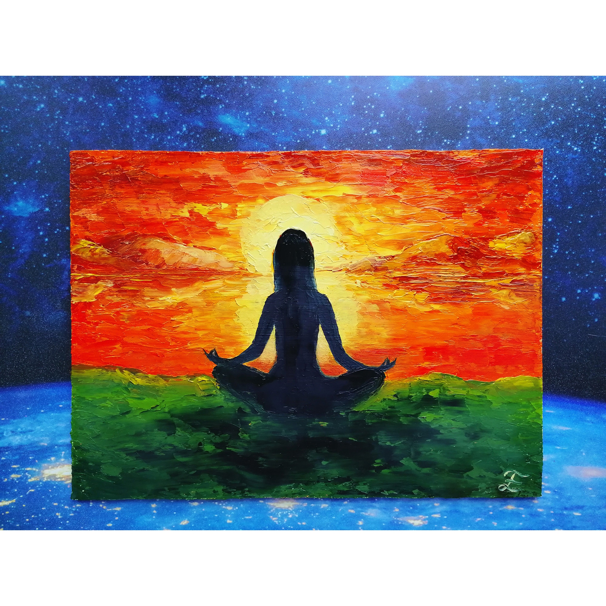 Yoga Painting Meditation Original Art Zen Wall Art Chakra Etsy