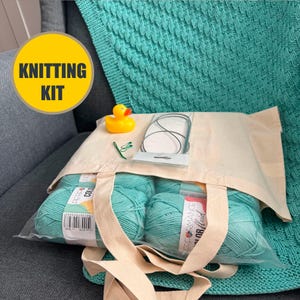 Baby Blanket Knitting Kit Reversible Blanket For Baby Boy Baby Girl Hand Knitted Gift Easy knitting project for beginners 10 delicate colors