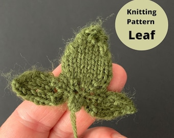 Strickmuster mit Blättern: Blätter stricken für eine Herbstdeko (PDF Anleitung)