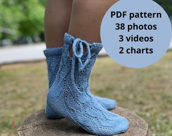 Sock Knitting Pattern FLIRT SOCKS Easy Beginner Friendly