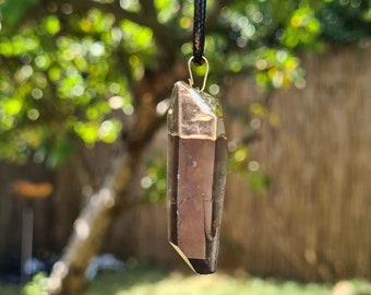 Smoky Quartz necklace pendant raw crystal healing protection crystal