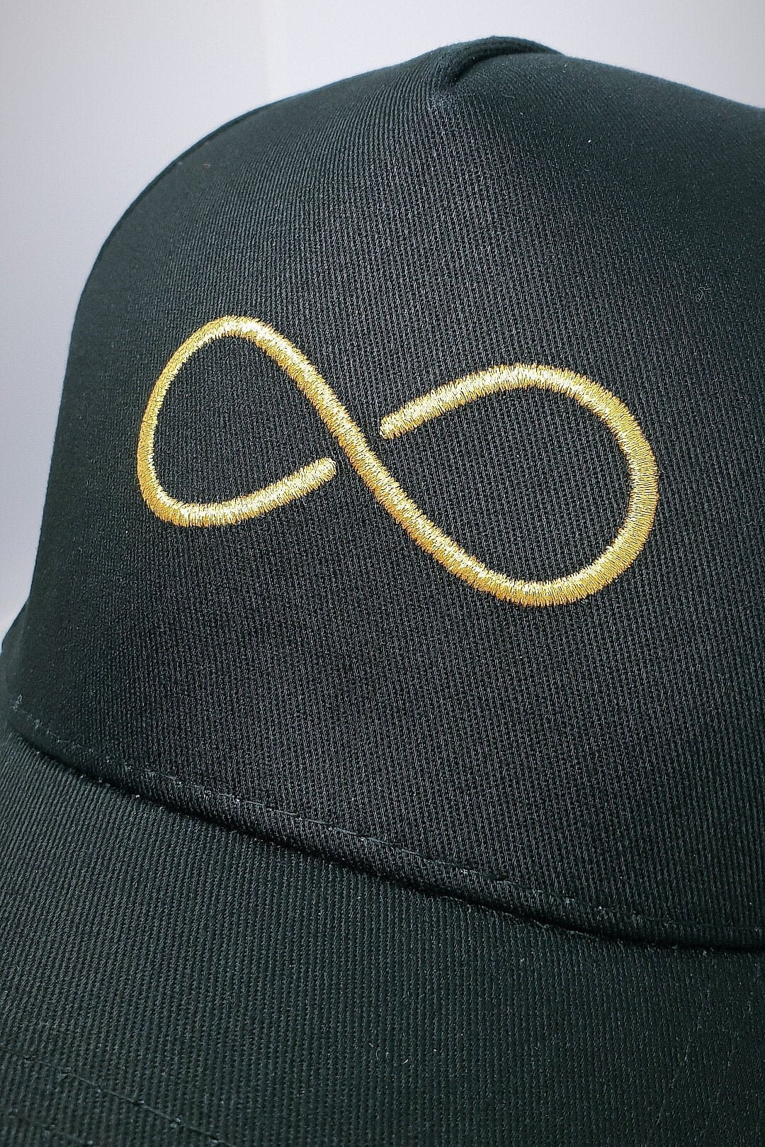 Infinity Symbol Baseball Cap - With Golden Stitched Infinite