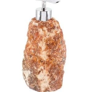 Crystal soap dispenser Quartz Soap dispenser Aventurine Soap dispenser Raw Crystal Stone Rose Quartz CALCITE (ORANGE)