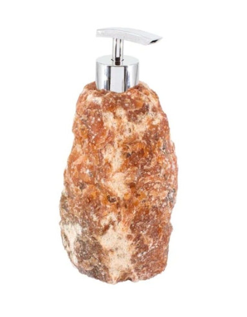 Crystal soap dispenser Quartz Soap dispenser Aventurine Soap dispenser Raw Crystal Stone Rose Quartz CALCITE (ORANGE)