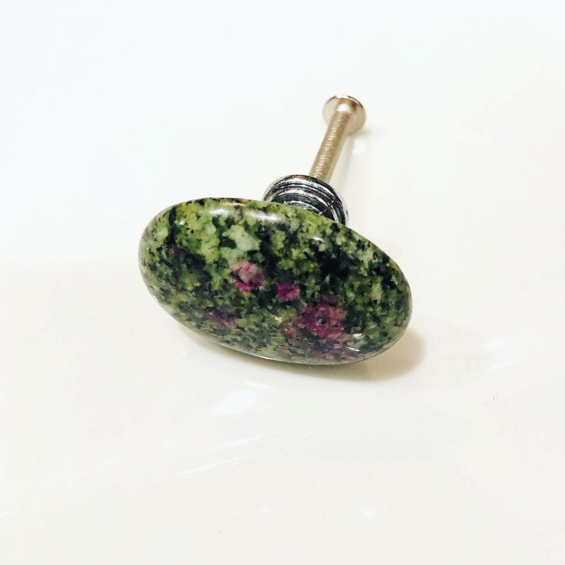 Natural Ruby in Zoisite Stone Knob, Crystal Knobs, Rock