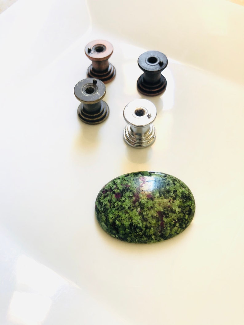 Natural Ruby in Zoisite Stone Knob, Crystal Knobs, Rock Knob, Stone