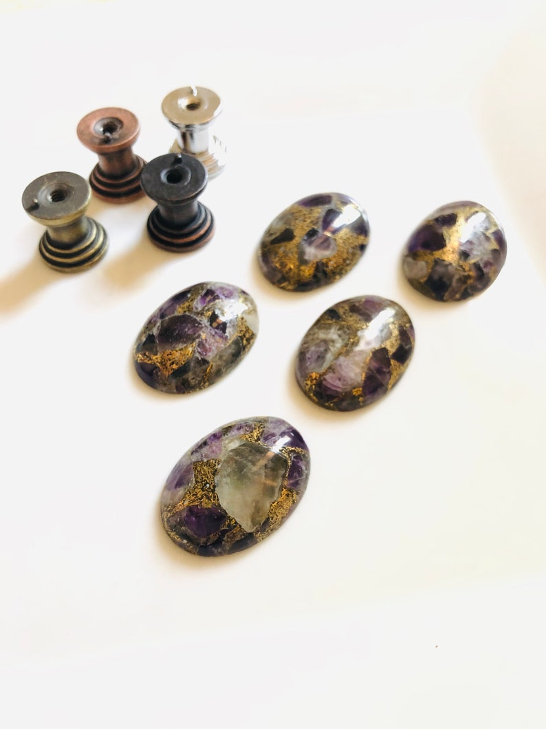 Purple Stone Knobs Kyanite Drawer Knob Stone Etsy