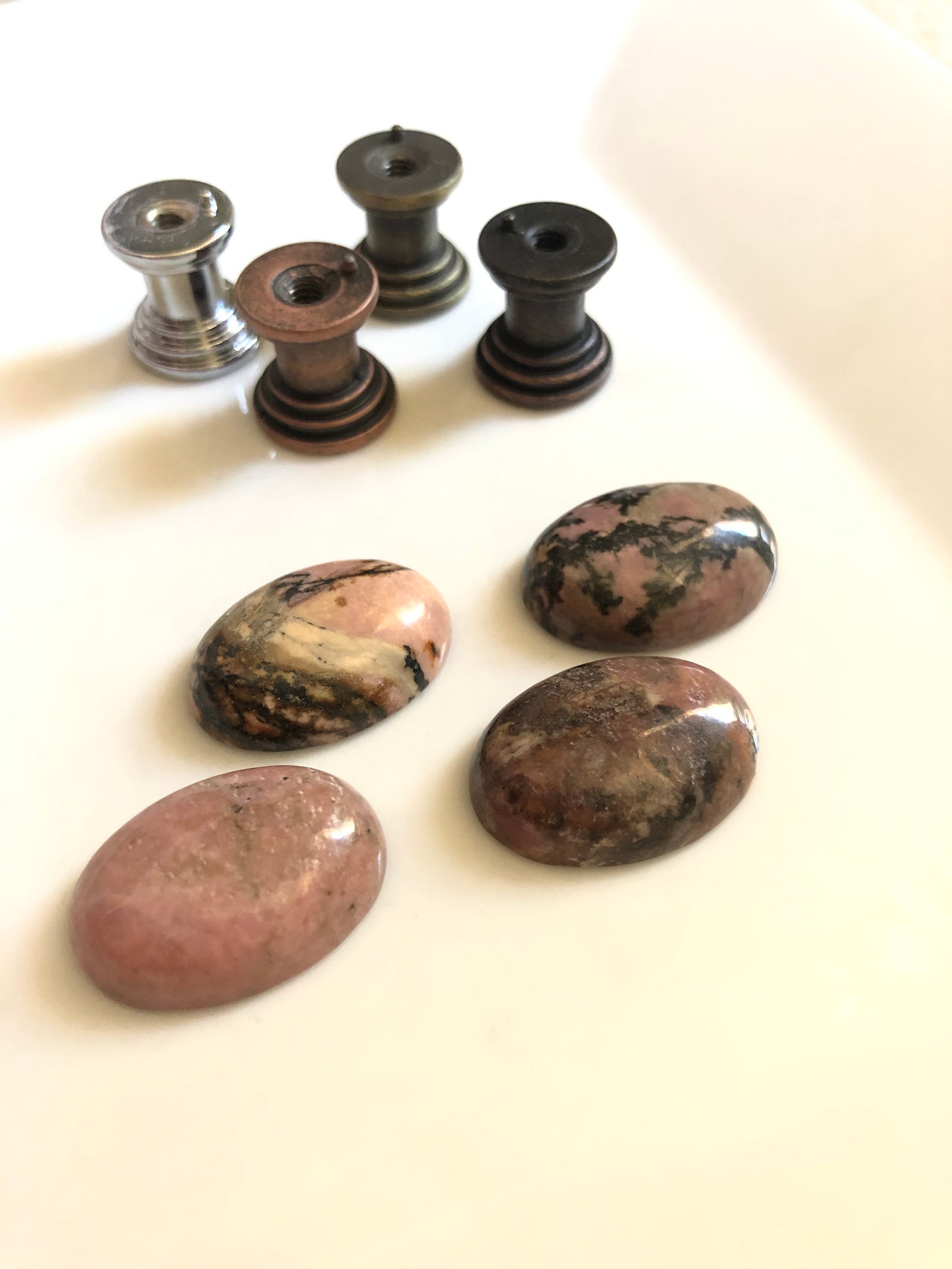 Earthy stone knobs Rock knob Stone dresser Etsy