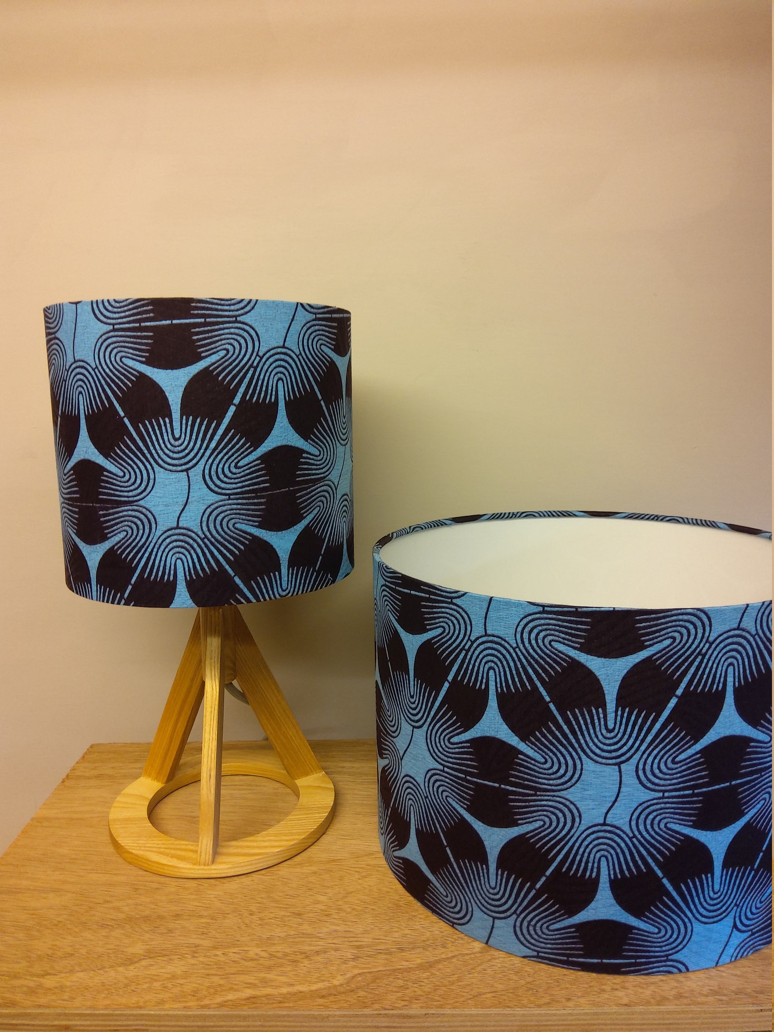 Abstract Blue LAMPSHADE Handmade in the UK Retro Blue Etsy
