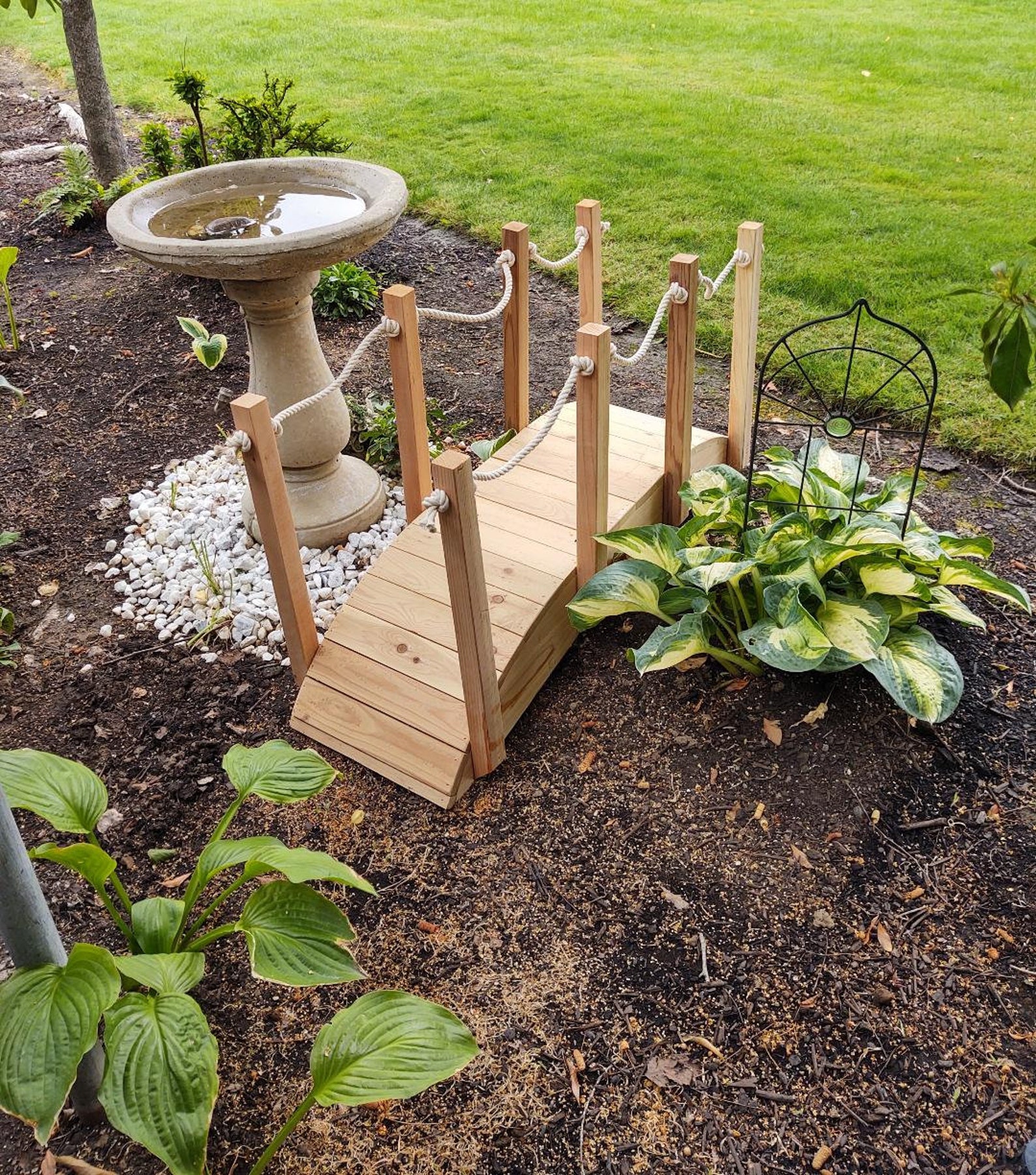 Cedar Garden Bridge Decorative Garden Bridge Dry Bed Bridge Etsy