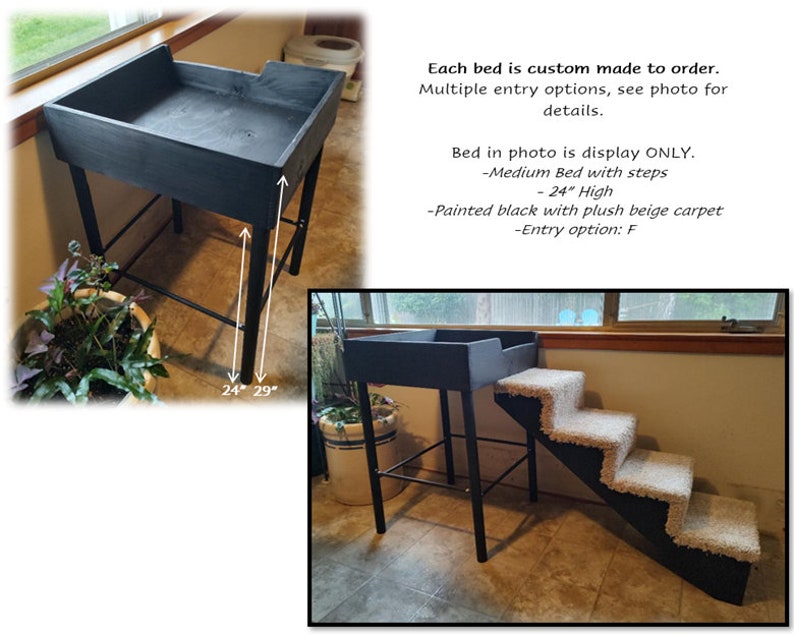 Raised Pet Bed Elevated Pet Bed Options With Steps or Ramp Etsy