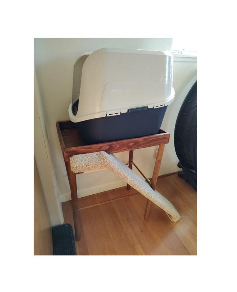 Raised Litter Box Platform With Ramp Etsy