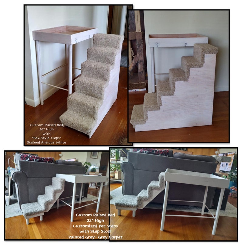 Raised Pet Bed Elevated Pet Bed Options With Steps or Ramp Etsy