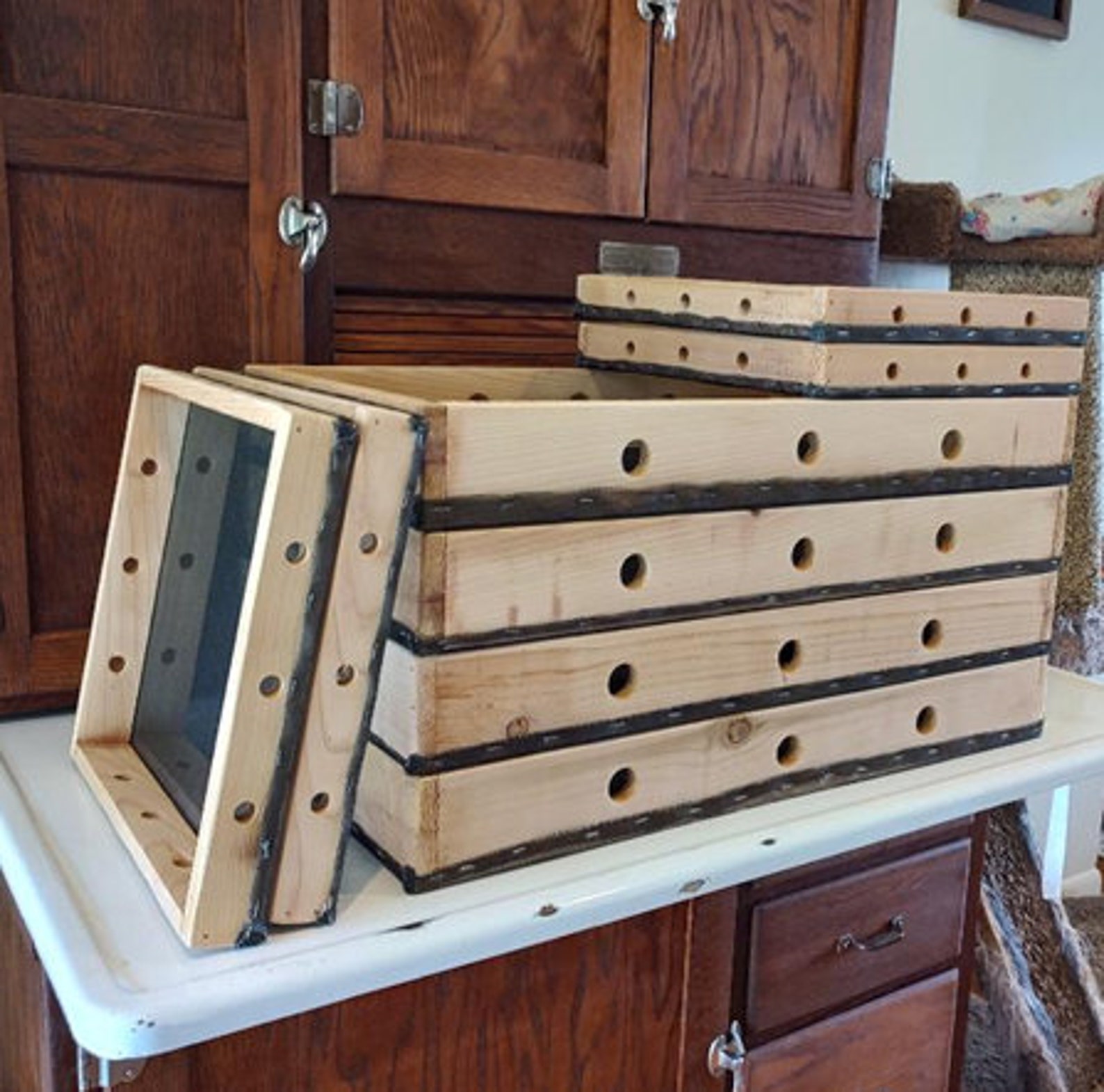 Stackable Drying Racks Heavy Duty Cedar Racks W/metal Screen Etsy