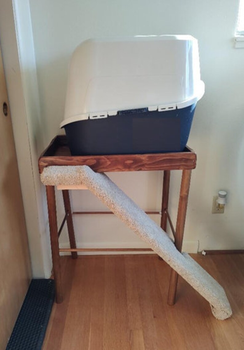 Raised Litter Box Platform With Ramp Etsy