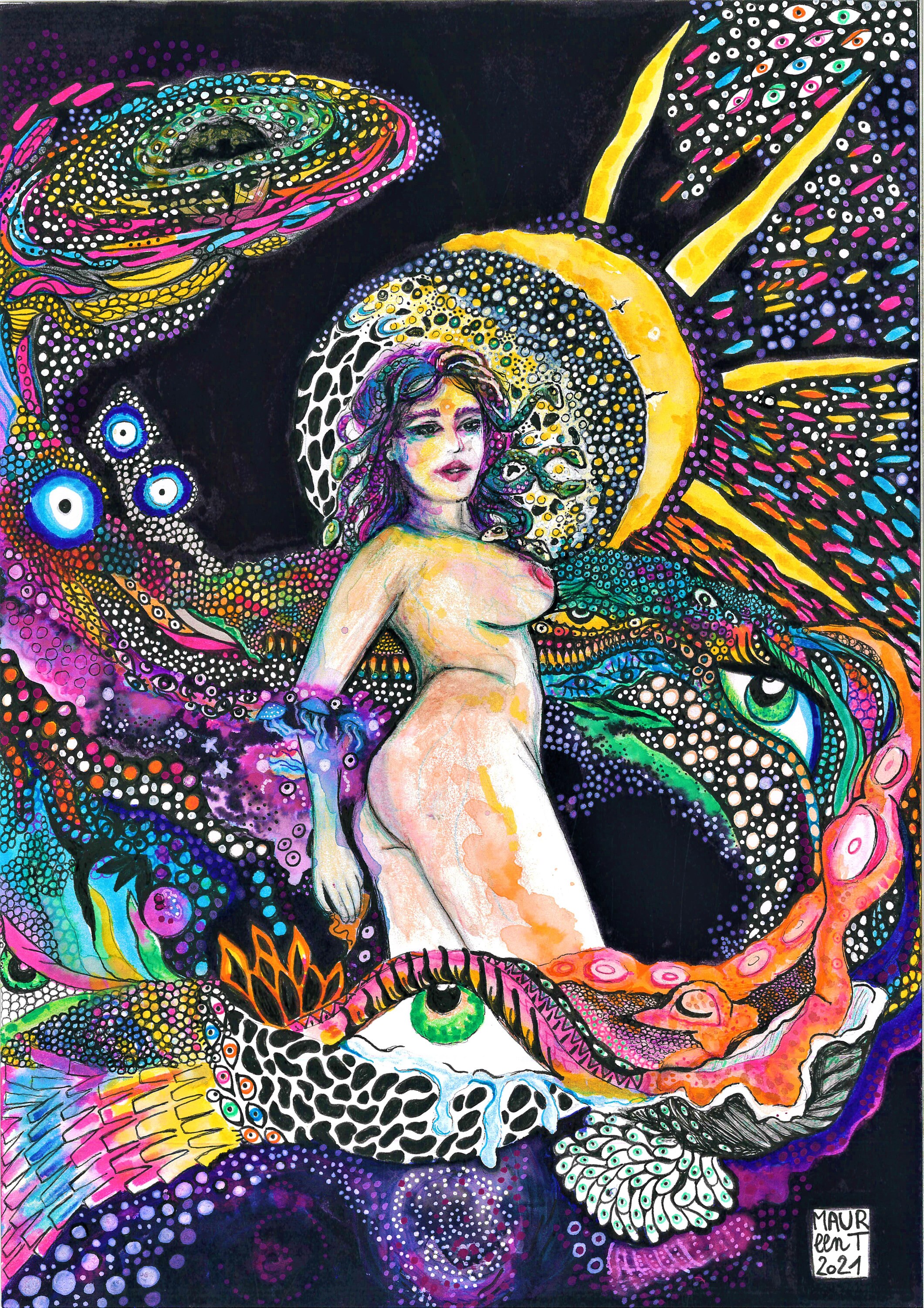 Illustration de Médusa Format A4