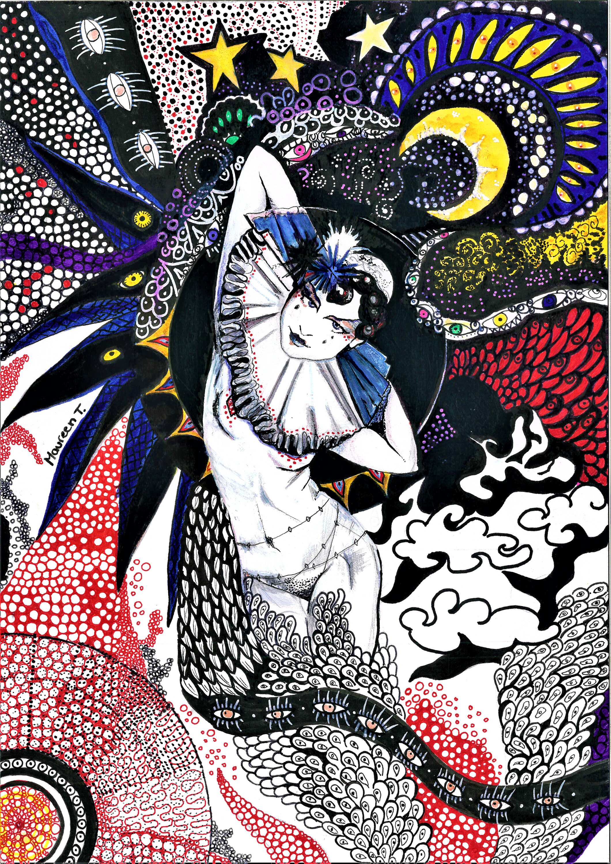 Illustration de Pierrot Format A4