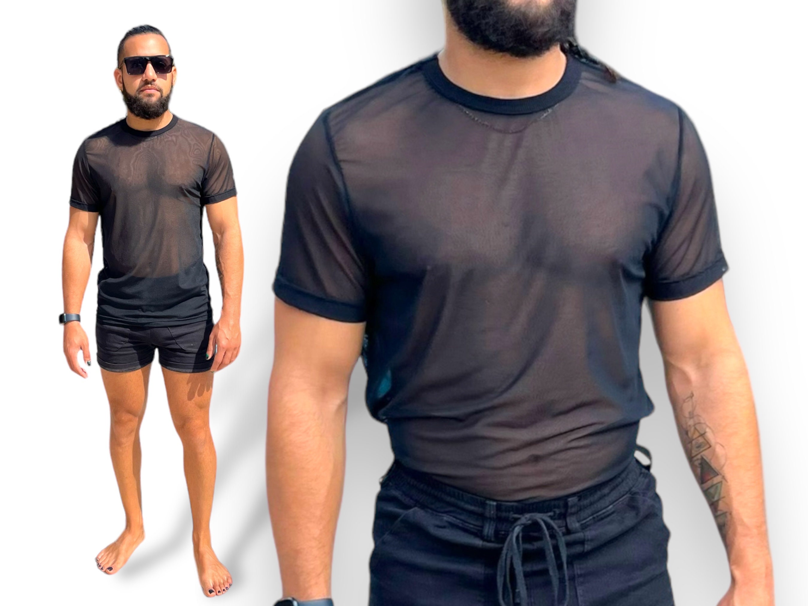 Mens Stretch Mesh Fitted T-shirt - Etsy