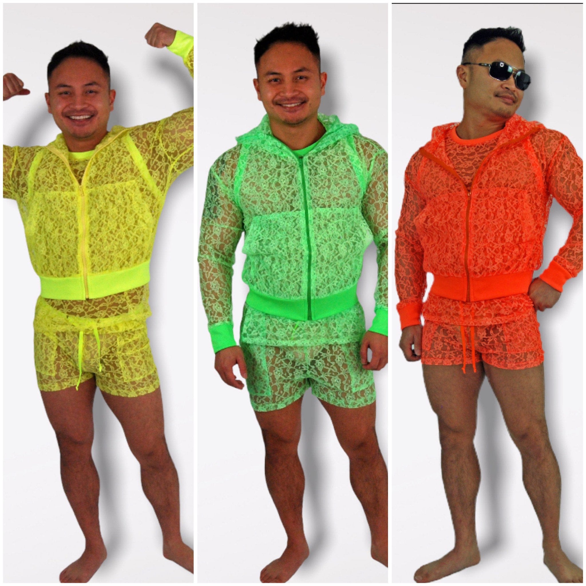 Mens Neon Lace Oversize Hoodie - Etsy