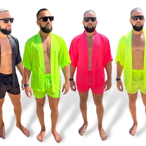 Mens Womens Unisex  Sheer Kimono