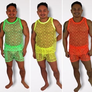 Herren Neon Spitze Tank Top