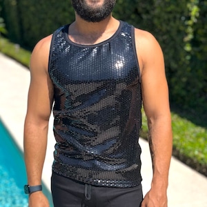 Pailletten Herren Tank Top