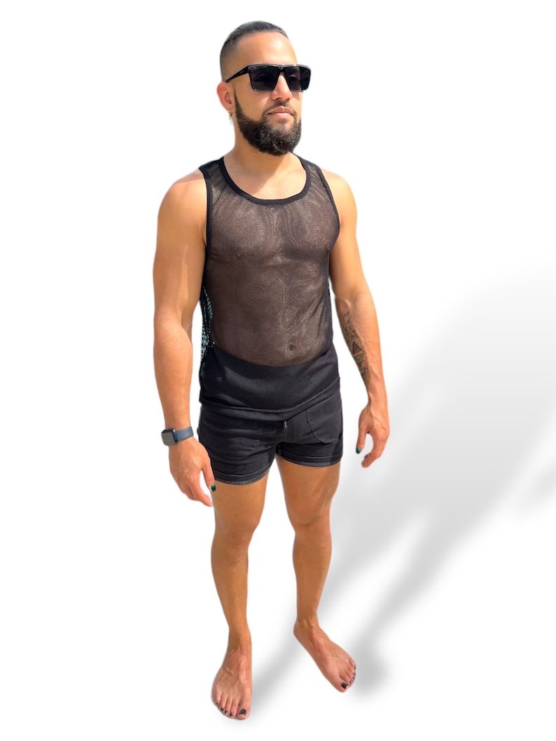 Sheer Racerback Mens Sheer Mesh Racerback Tank: Rave, Club, Festival Wear - Etsy