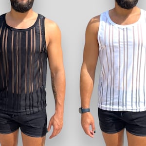 Herren Sheer Stretch Stripe Tank