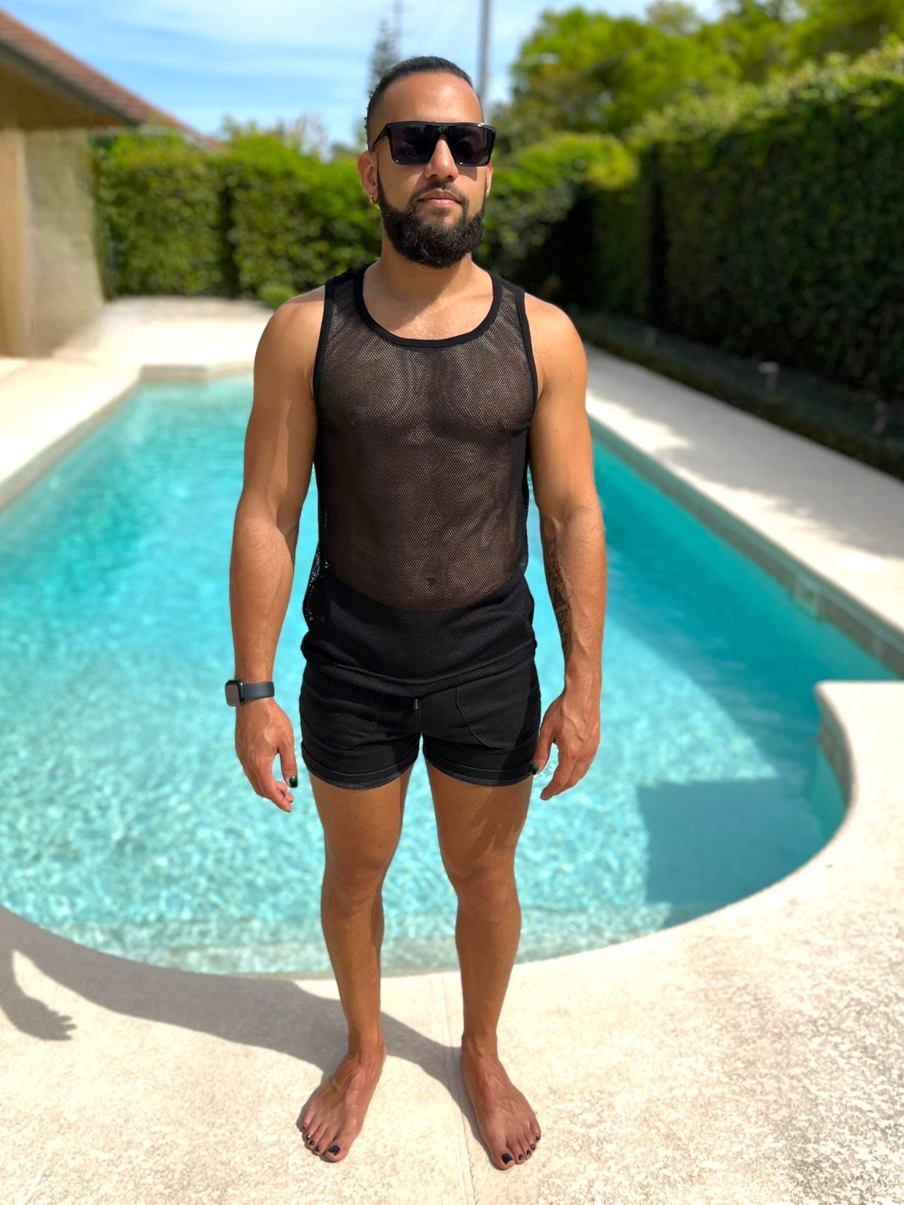 Sheer Racerback Mens Sheer Mesh Racerback Tank: Rave, Club, Festival Wear - Etsy