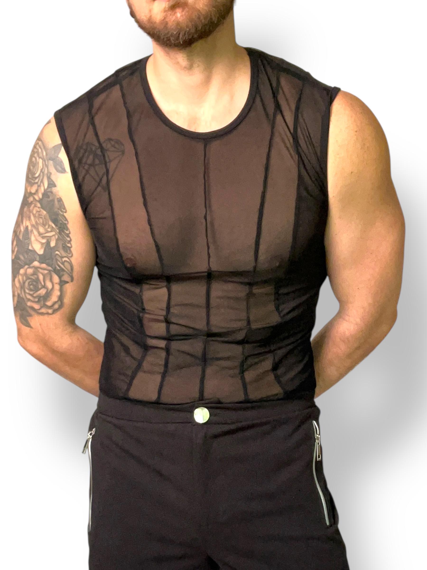 Mesh Paneled Mens Stretch Tank Top - Etsy