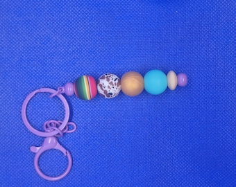 Beaded Keychain with Colorful Beads