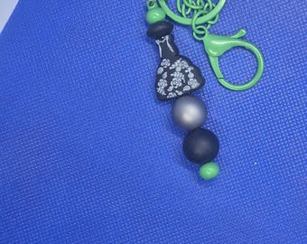 Black Dress Keychain: Polymer Clay Charm